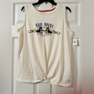 Disney Cruise Line Cream Sail Away Graphic Tank Top women’s Small NWT